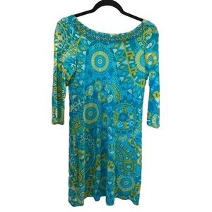 Joyous & Free size M. Beaded neck, low back, 3/4 sleeve #lillypulitzer #resort